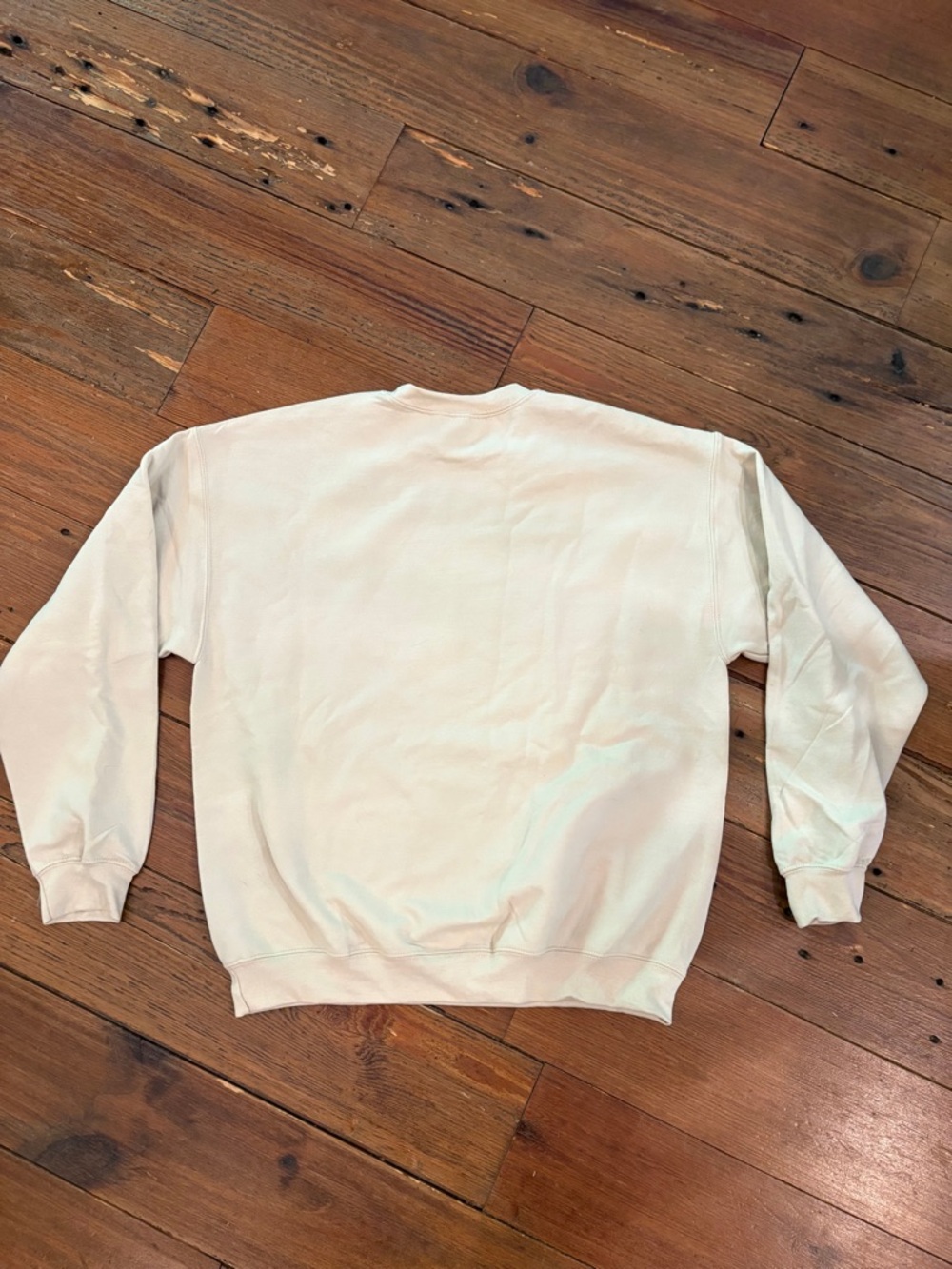 Gildan Cream Women's 'He's Hunting.' Crewneck Sweatshirt - Camouflage Text - Picture 4 of 4